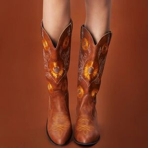 Shein Flower Cowboy Boots